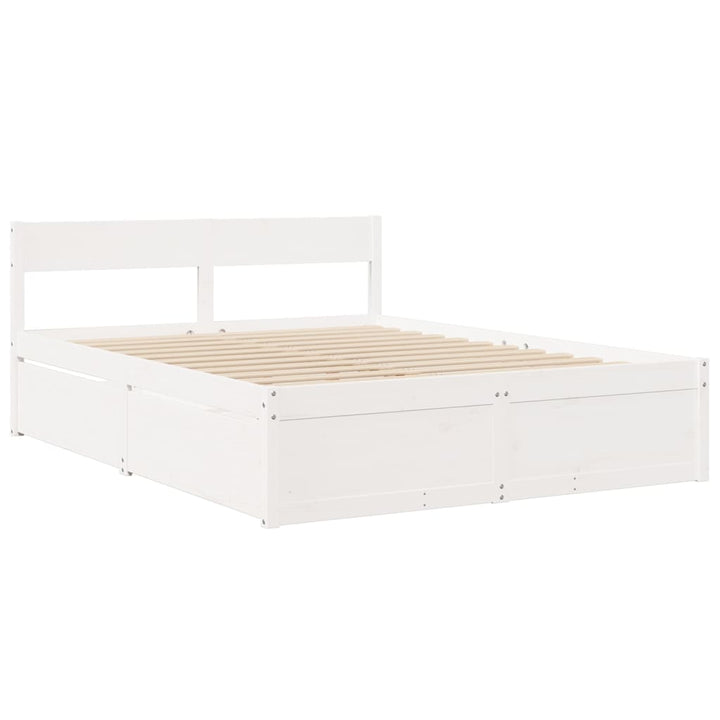 sengeramme uden madras 140x200 cm massivt fyrretræ hvid