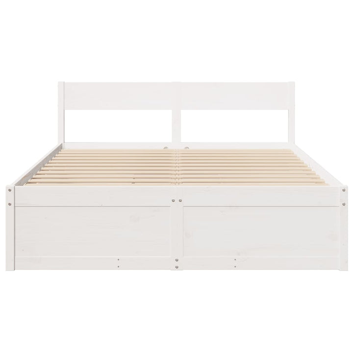 sengeramme uden madras 140x200 cm massivt fyrretræ hvid