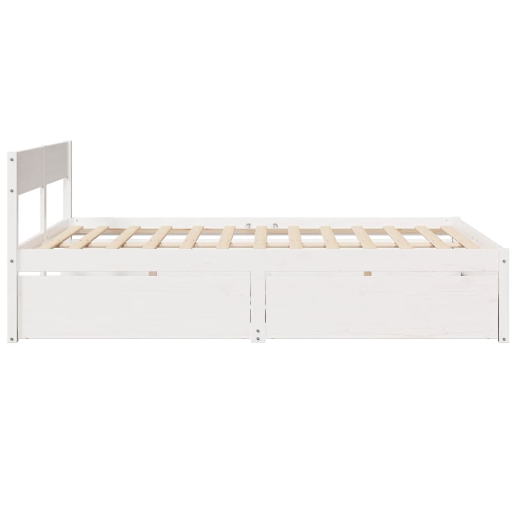sengeramme uden madras 140x200 cm massivt fyrretræ hvid