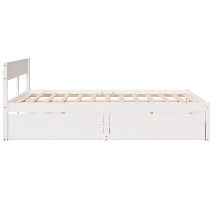 sengeramme uden madras 140x200 cm massivt fyrretræ hvid