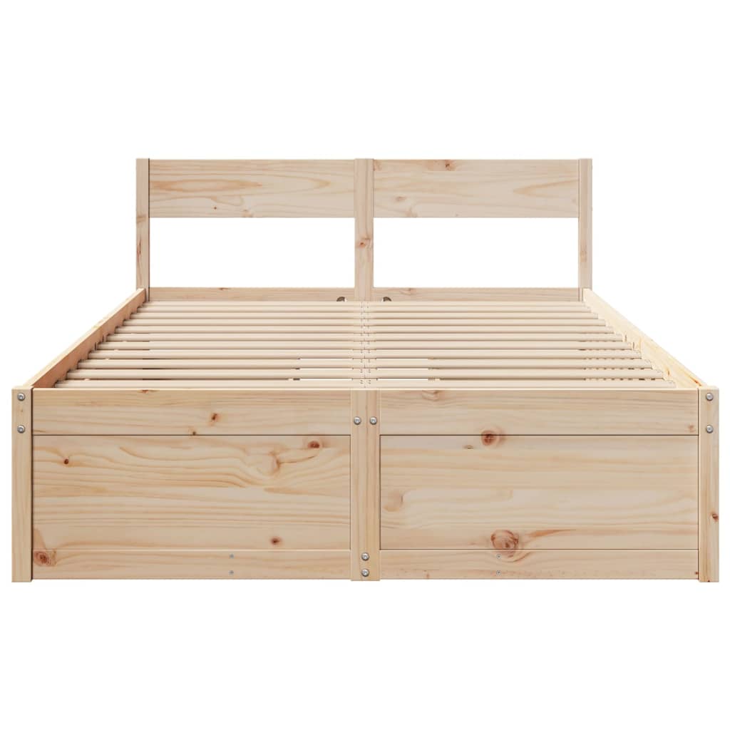 sengeramme uden madras 120x200 cm massivt fyrretræ