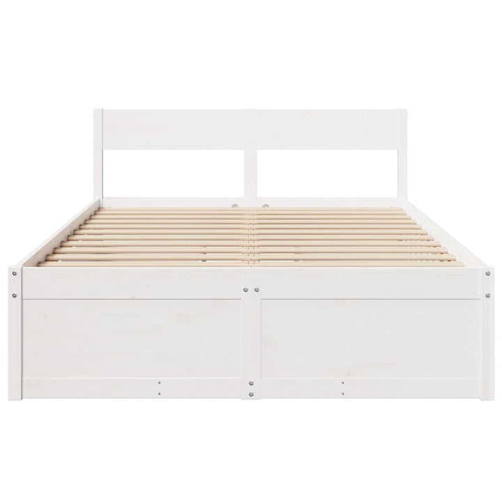 sengeramme uden madras 120x200 cm massivt fyrretræ hvid