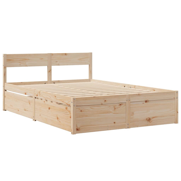 sengeramme uden madras 120x190 cm massivt fyrretræ