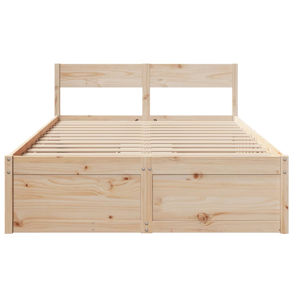 sengeramme uden madras 120x190 cm massivt fyrretræ