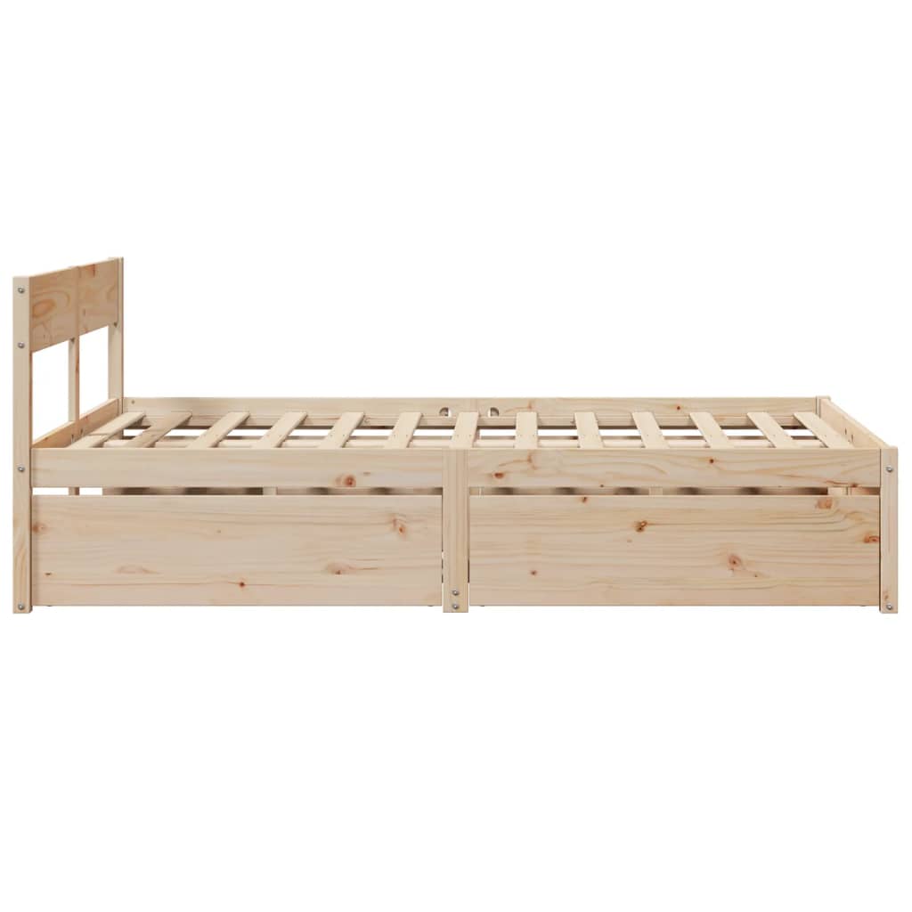 sengeramme uden madras 120x190 cm massivt fyrretræ