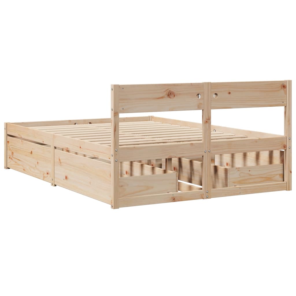 sengeramme uden madras 120x190 cm massivt fyrretræ