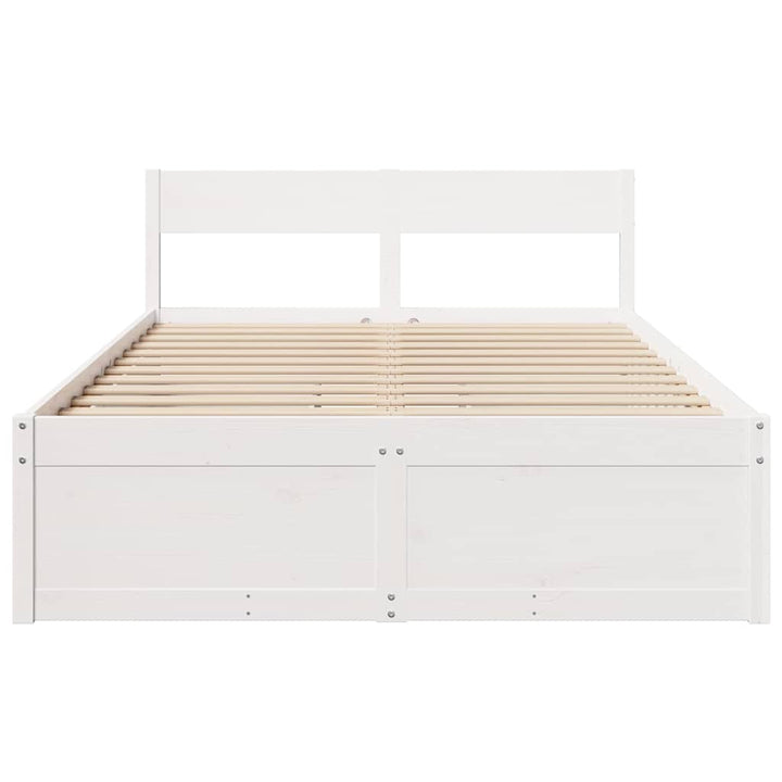 sengeramme uden madras 120x190 cm massivt fyrretræ hvid