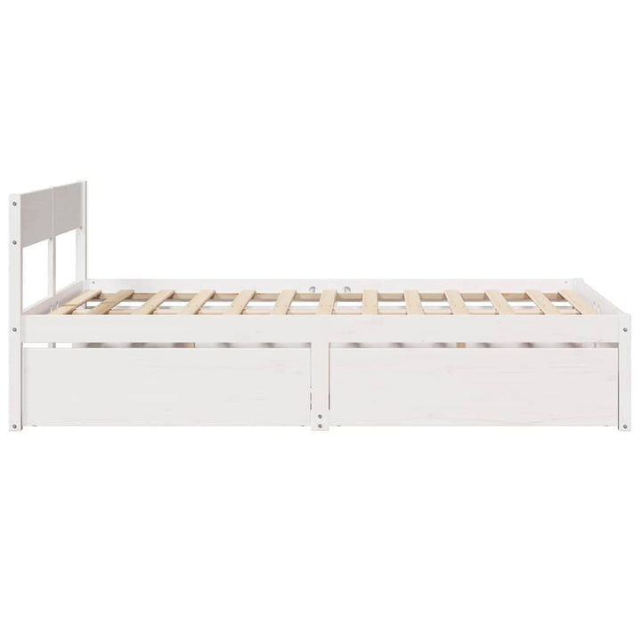 sengeramme uden madras 120x190 cm massivt fyrretræ hvid