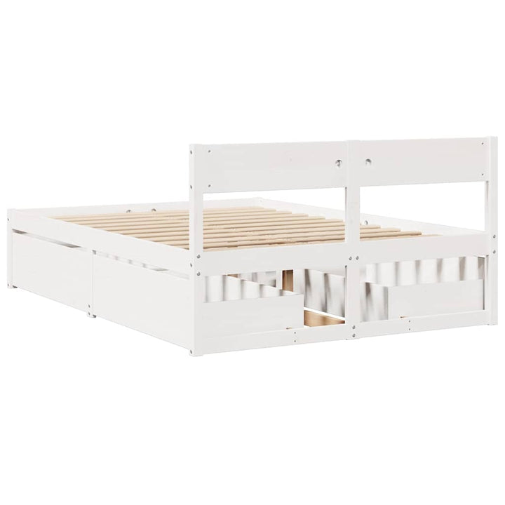 sengeramme uden madras 120x190 cm massivt fyrretræ hvid