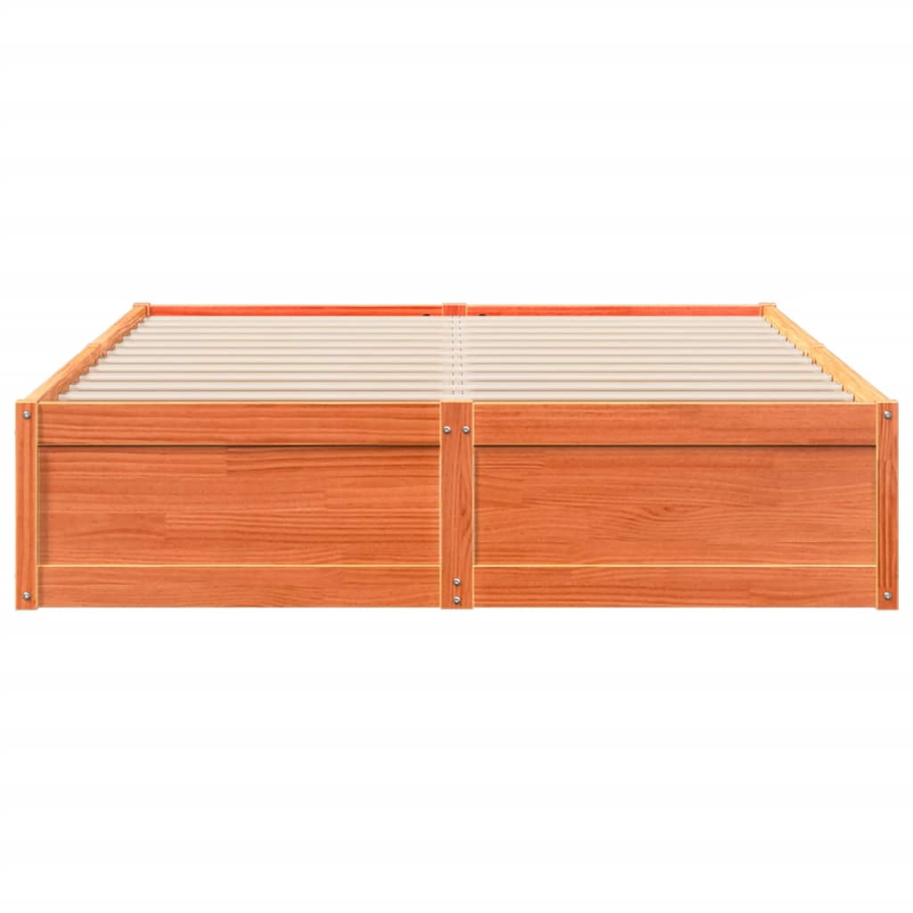 sengeramme uden madras 140x200 cm massivt fyr gyldenbrun