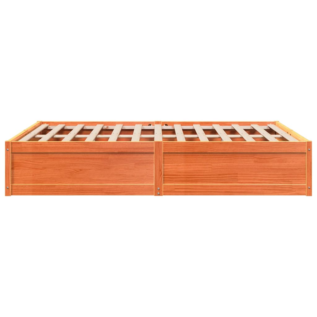 sengeramme uden madras 140x200 cm massivt fyr gyldenbrun