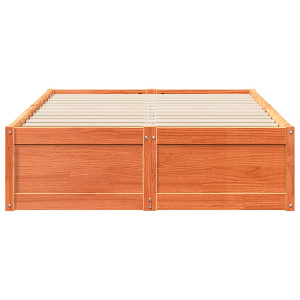 sengeramme uden madras 120x200 cm massivt fyrretræ gyldenbrun