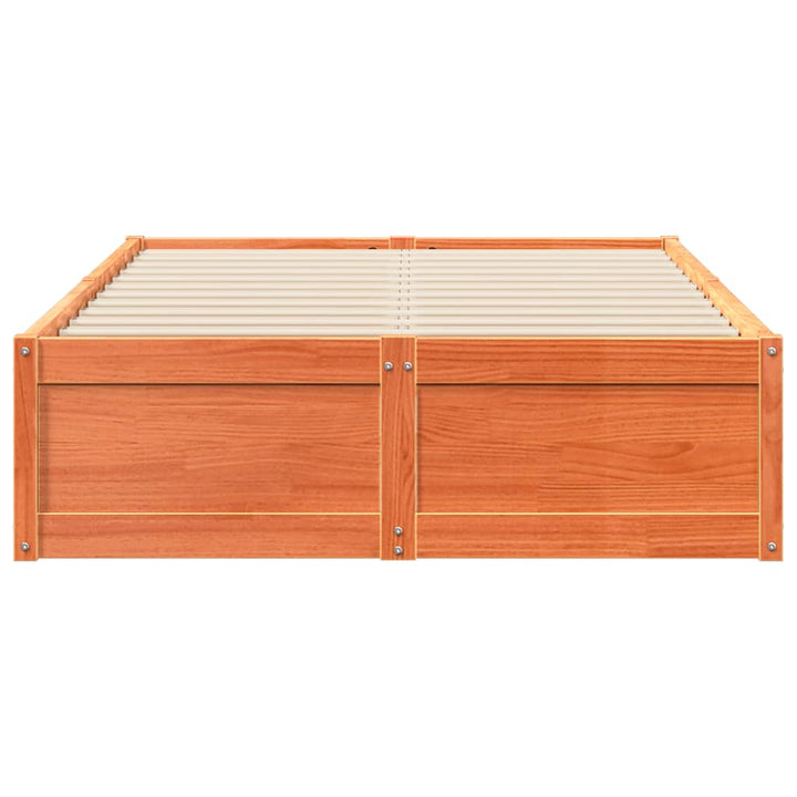 sengeramme uden madras 120x200 cm massivt fyrretræ gyldenbrun