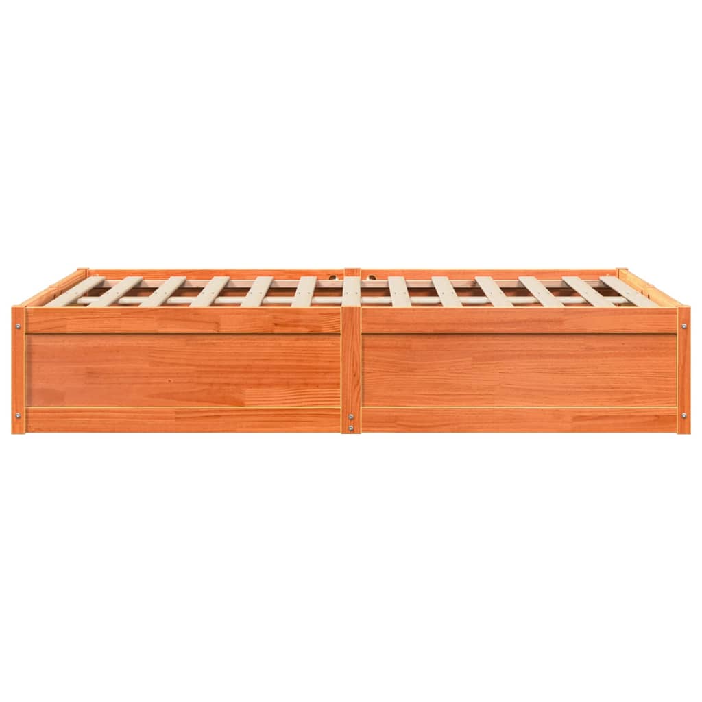 sengeramme uden madras 120x200 cm massivt fyrretræ gyldenbrun