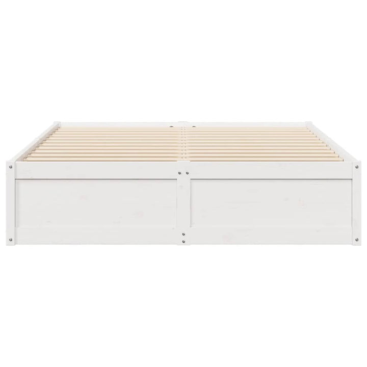 sengeramme uden madras 140x190 cm massivt fyrretræ hvid