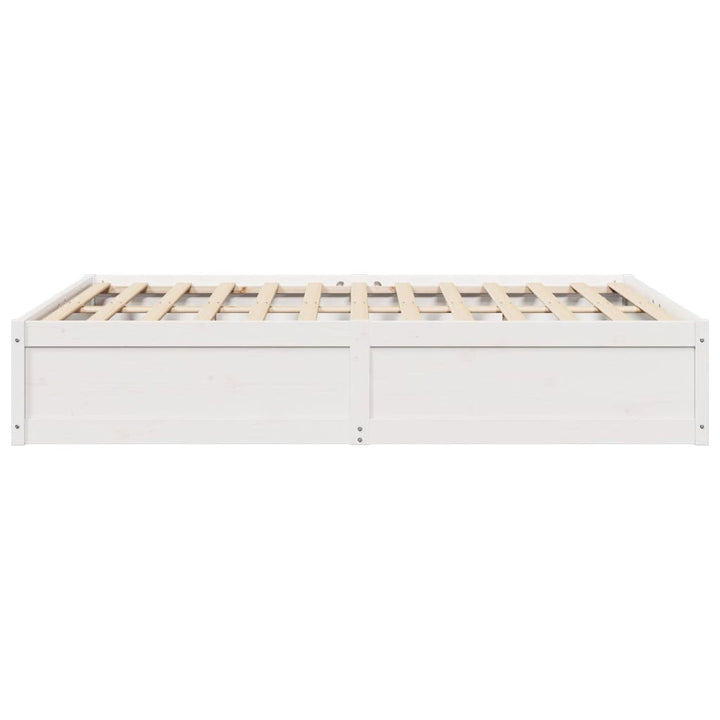 sengeramme uden madras 140x190 cm massivt fyrretræ hvid