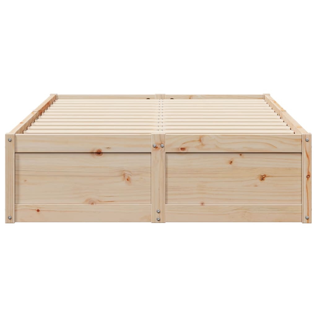sengeramme uden madras 135x190 cm massivt fyrretræ hvid