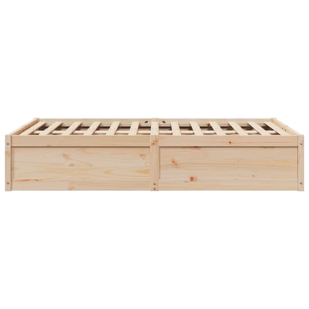 sengeramme uden madras 135x190 cm massivt fyrretræ hvid