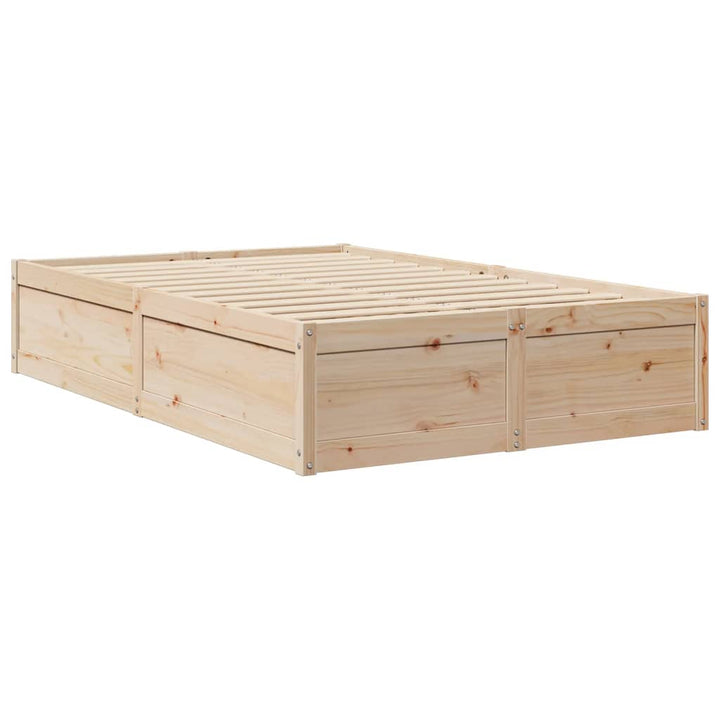sengeramme uden madras 135x190 cm massivt fyrretræ hvid