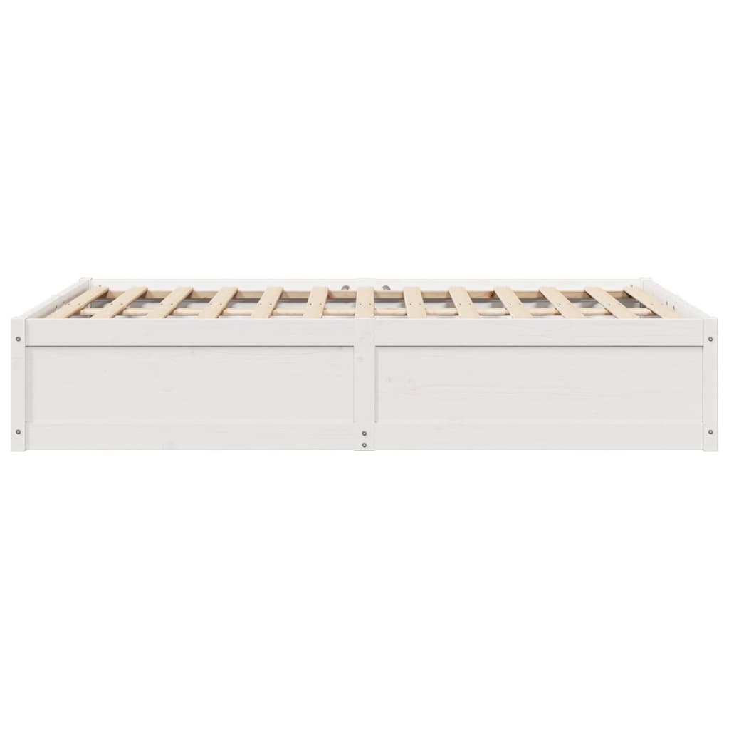 sengeramme uden madras 135x190 cm massivt fyrretræ hvid