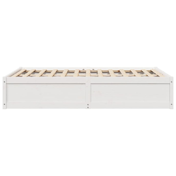 sengeramme uden madras 135x190 cm massivt fyrretræ hvid
