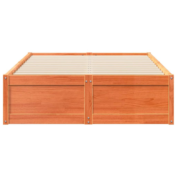 sengeramme uden madras 120x190 cm massivt fyrretræ gyldenbrun