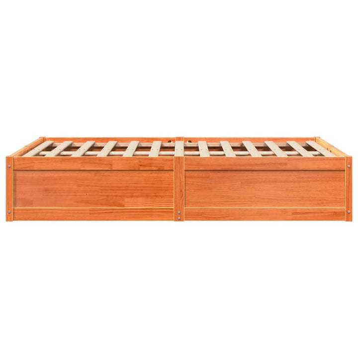 sengeramme uden madras 120x190 cm massivt fyrretræ gyldenbrun
