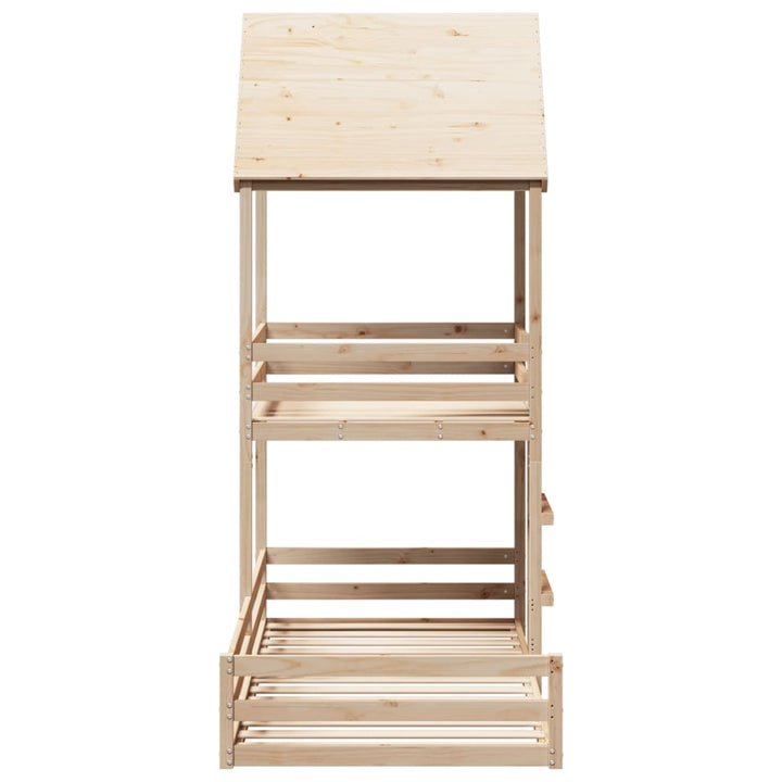 køjeseng med tag 80x200 cm massivt fyrretræ