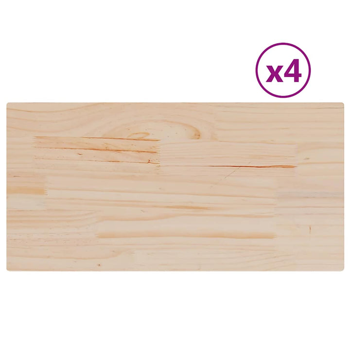 bordplader 4 stk. 90x45x1,7 cm rektangulær massivt fyrretræ