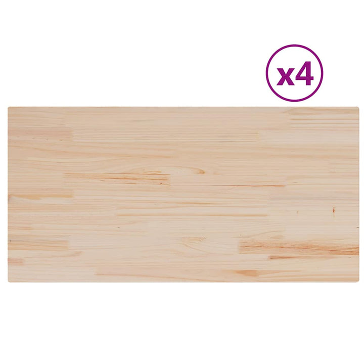 bordplader 4 stk. 100x50x1,7 cm rektangulær massivt fyrretræ