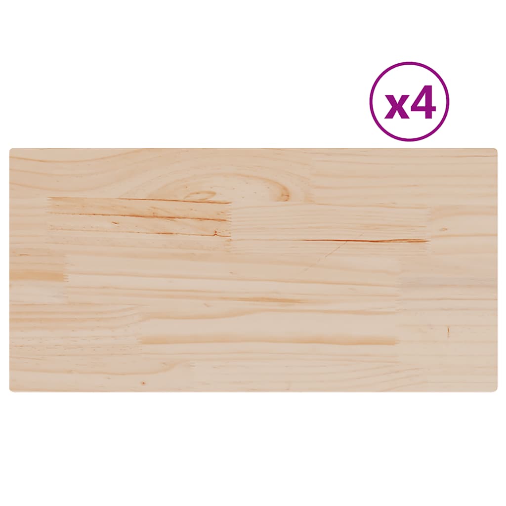 bordplader 4 stk. 90x45x2,5 cm rektangulær massivt fyrretræ