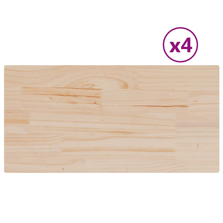 bordplader 4 stk. 90x45x2,5 cm rektangulær massivt fyrretræ