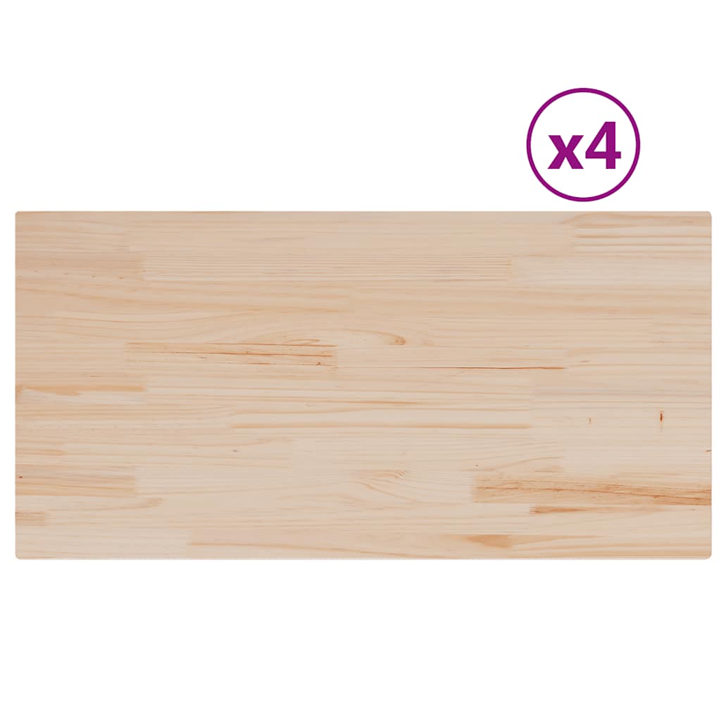 bordplader 4 stk. 100x50x2,5 cm rektangulær massivt fyrretræ