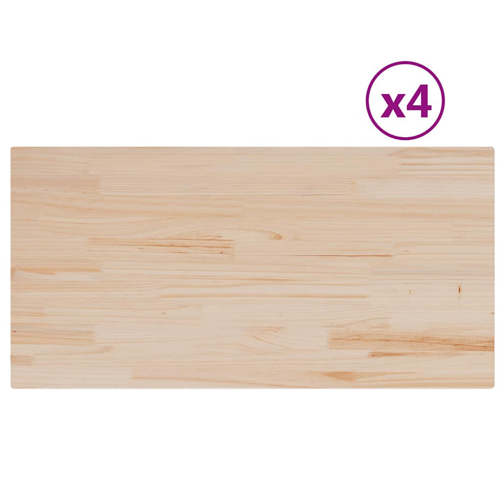 bordplader 4 stk. 100x50x2,5 cm rektangulær massivt fyrretræ