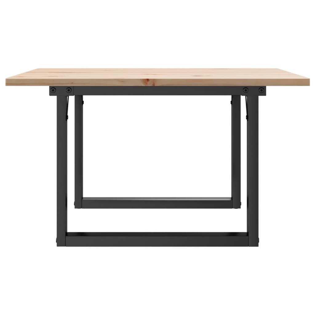 sofabord 60x60x40 cm O-stel massivt fyrretræ og stål