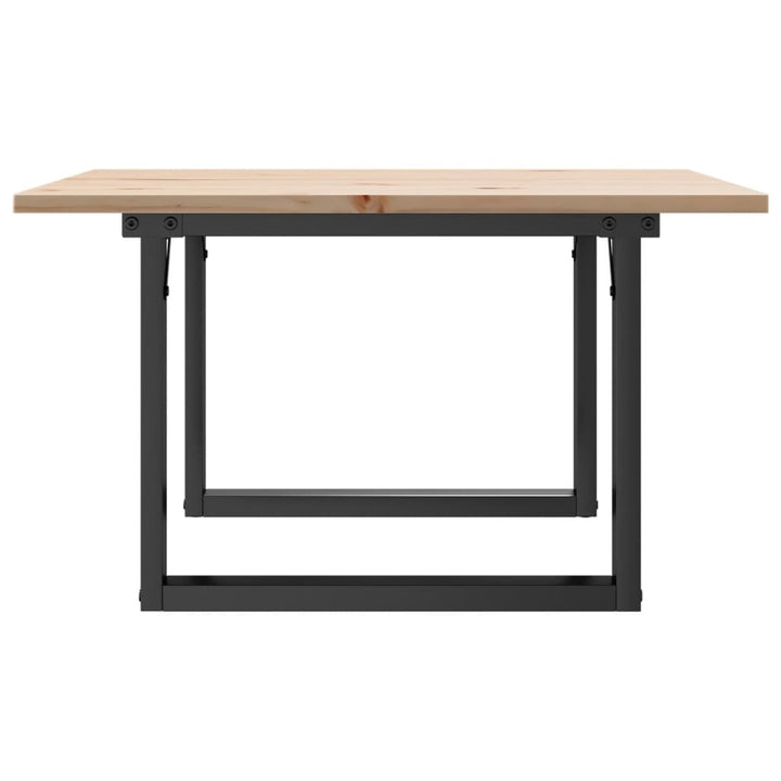 sofabord 60x60x40 cm O-stel massivt fyrretræ og stål