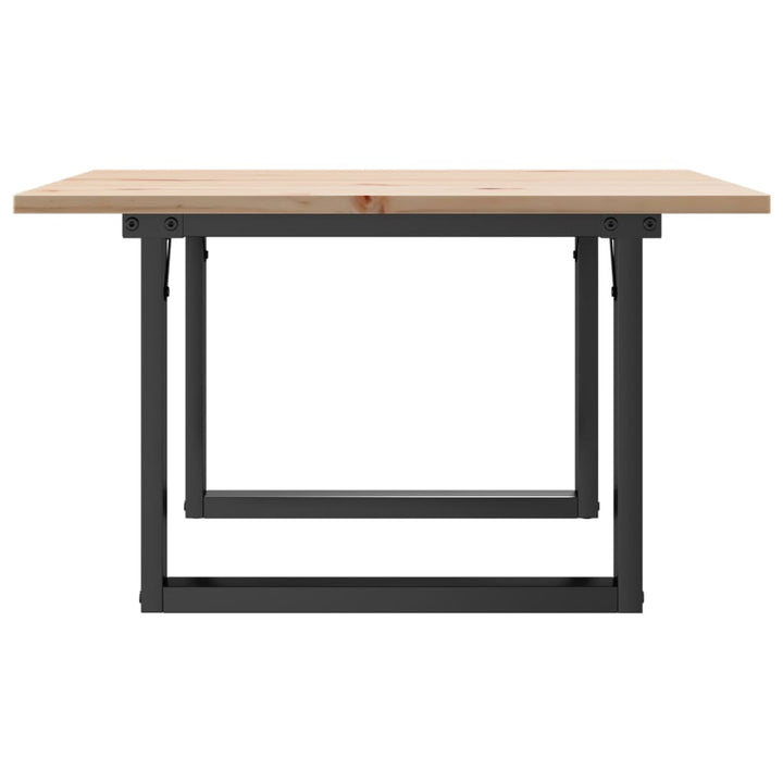 sofabord 70x70x40 cm O-stel massivt fyrretræ og stål
