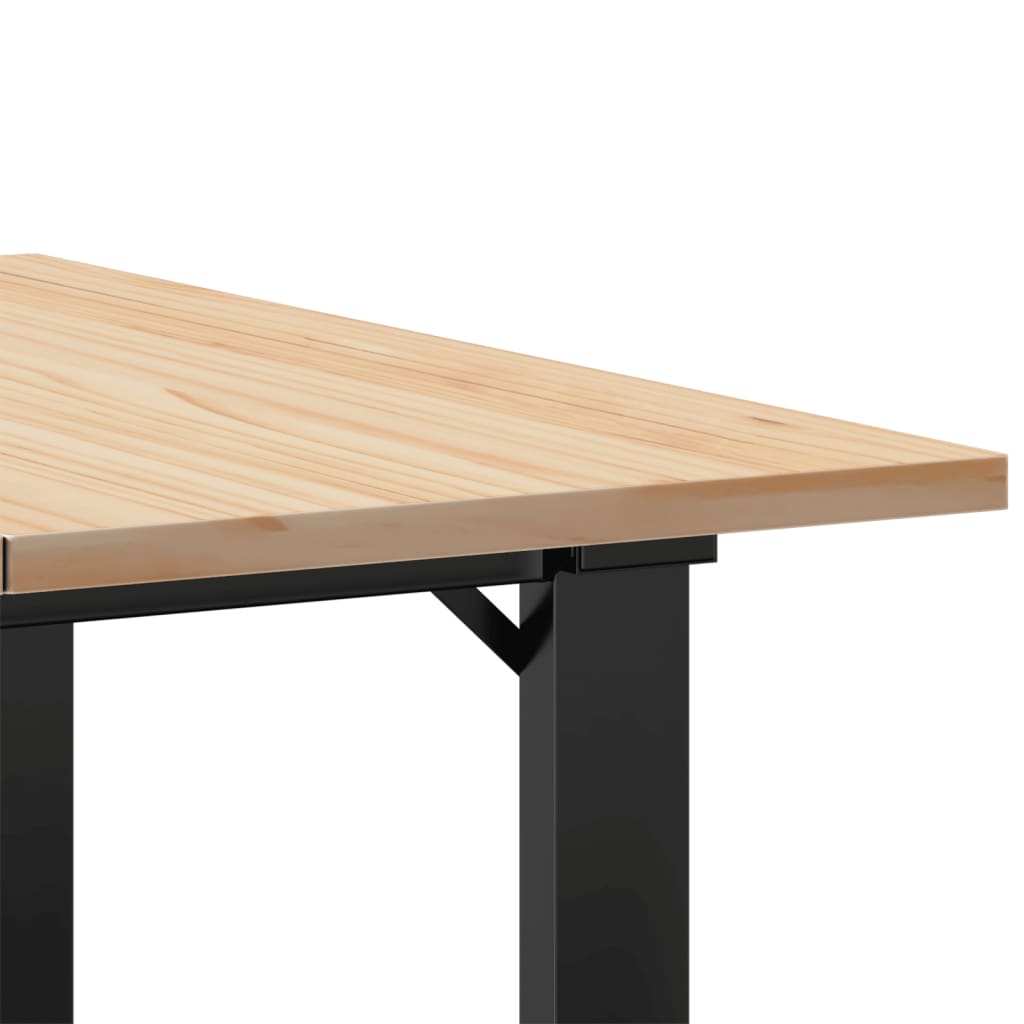 sofabord 70x70x40 cm O-stel massivt fyrretræ og stål