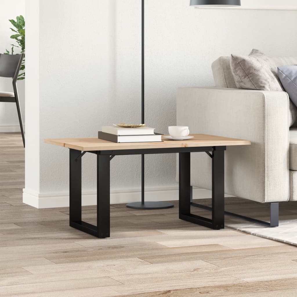 sofabord 80x50x40 cm O-stel massivt fyrretræ og stål