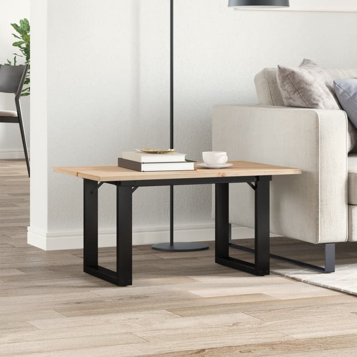 sofabord 80x50x40 cm O-stel massivt fyrretræ og stål