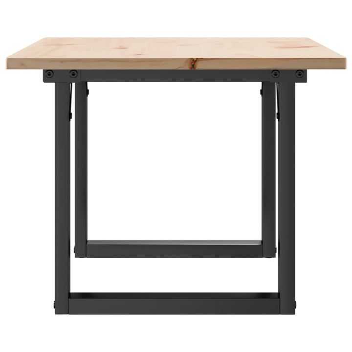 sofabord 80x50x40 cm O-stel massivt fyrretræ og stål