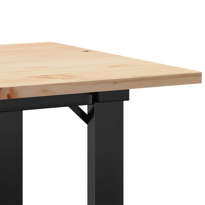 sofabord 80x50x40 cm O-stel massivt fyrretræ og stål