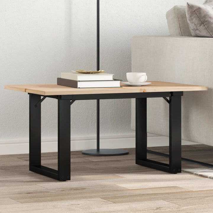 sofabord 80x50x40 cm O-stel massivt fyrretræ og stål