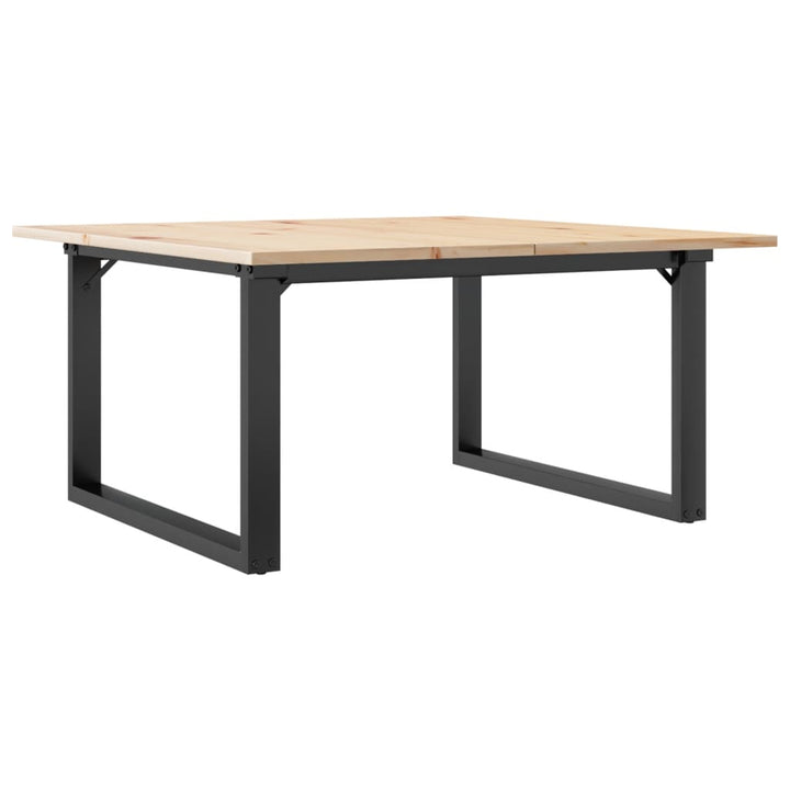 sofabord 80x80x45 cm O-stel massivt fyrretræ og stål