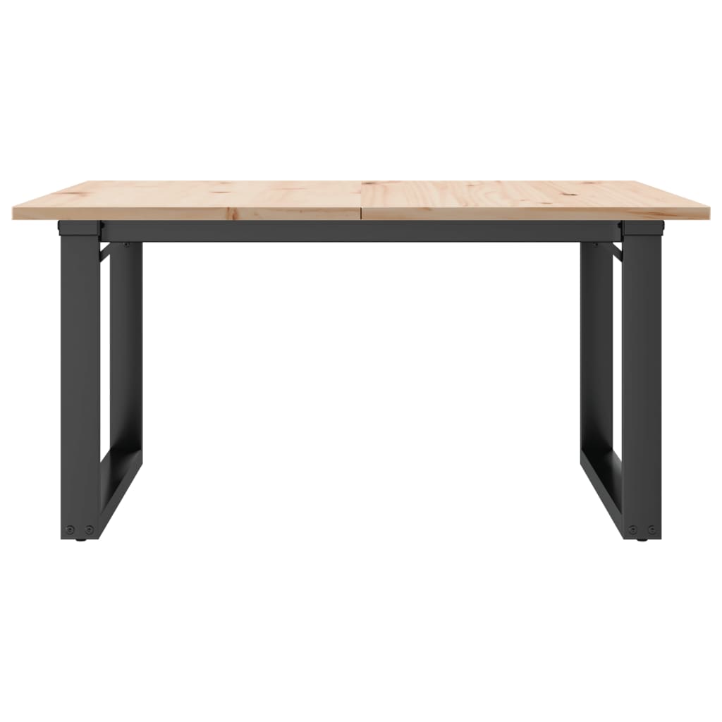 sofabord 80x80x45 cm O-stel massivt fyrretræ og stål