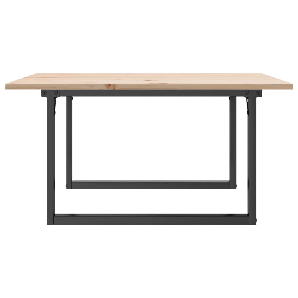 sofabord 80x80x45 cm O-stel massivt fyrretræ og stål