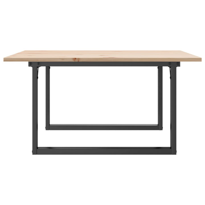 sofabord 80x80x45 cm O-stel massivt fyrretræ og stål