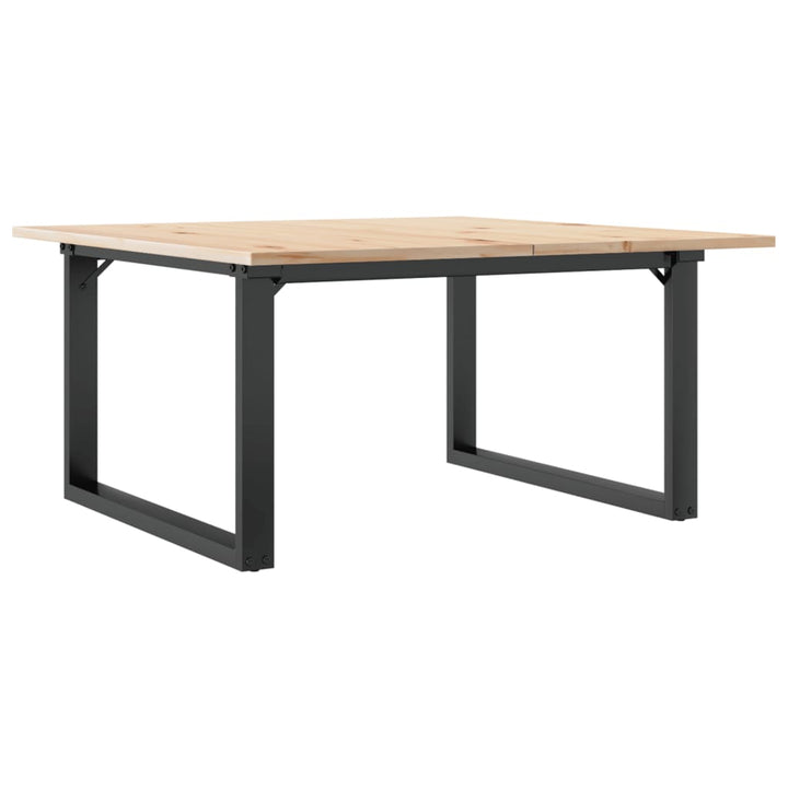 sofabord 80x80x45 cm O-stel massivt fyrretræ og stål