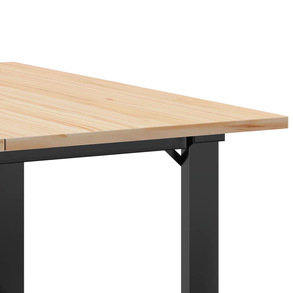 sofabord 80x80x45 cm O-stel massivt fyrretræ og stål