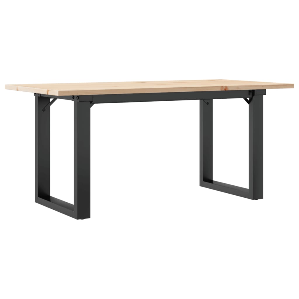 sofabord 90x40x45 cm O-stel massivt fyrretræ og stål